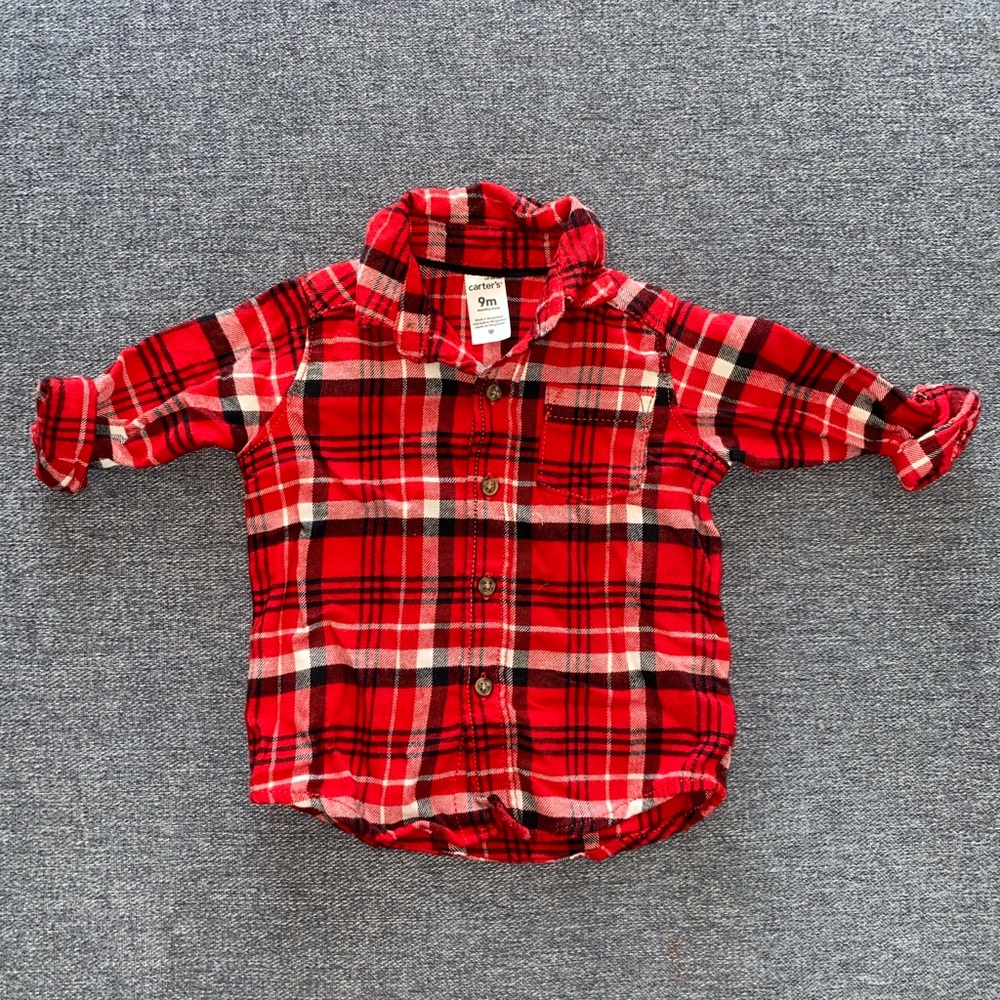 Carter’s button down flannel 9m